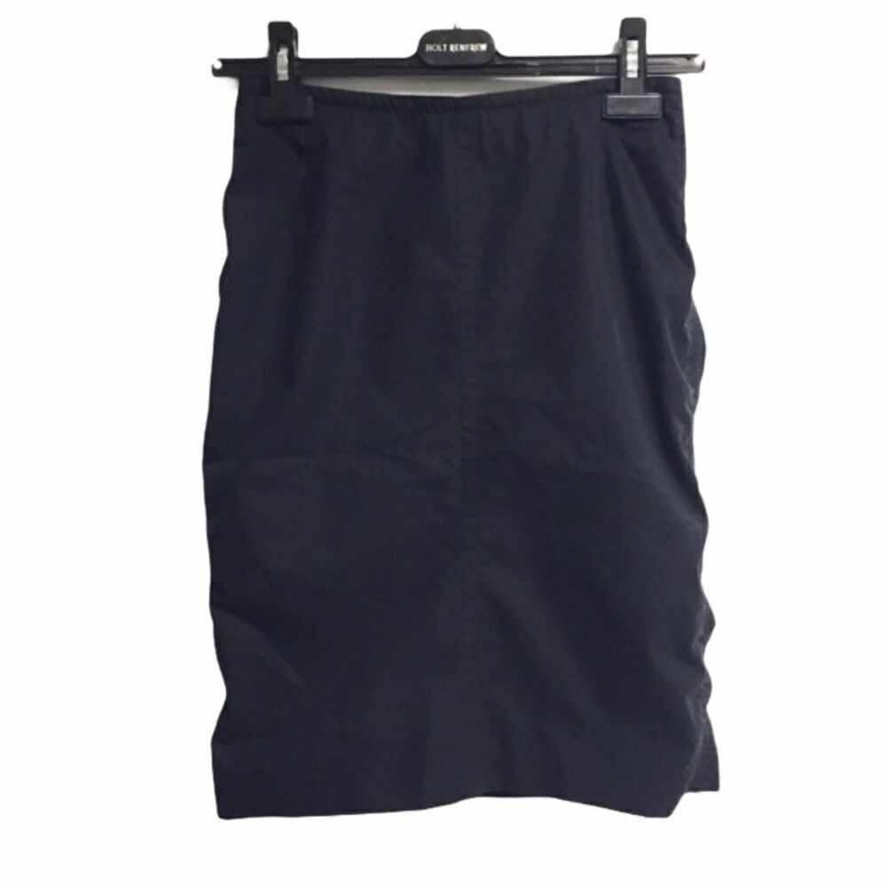 CLUB MONACO Black Lightweight Knee Length Pencil Skirt Side Ruching 0